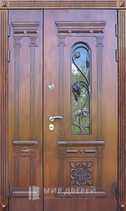 Парадная дверь с элементами ковки №113 - фото №1