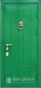 Зеленая морозостойкая дверь с кнокером №28 - фото №1