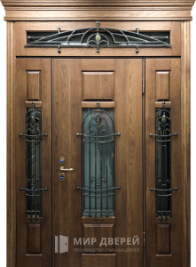 Коттеджная двустворчатая дверь со стеклом экодуб №1 - фото №1